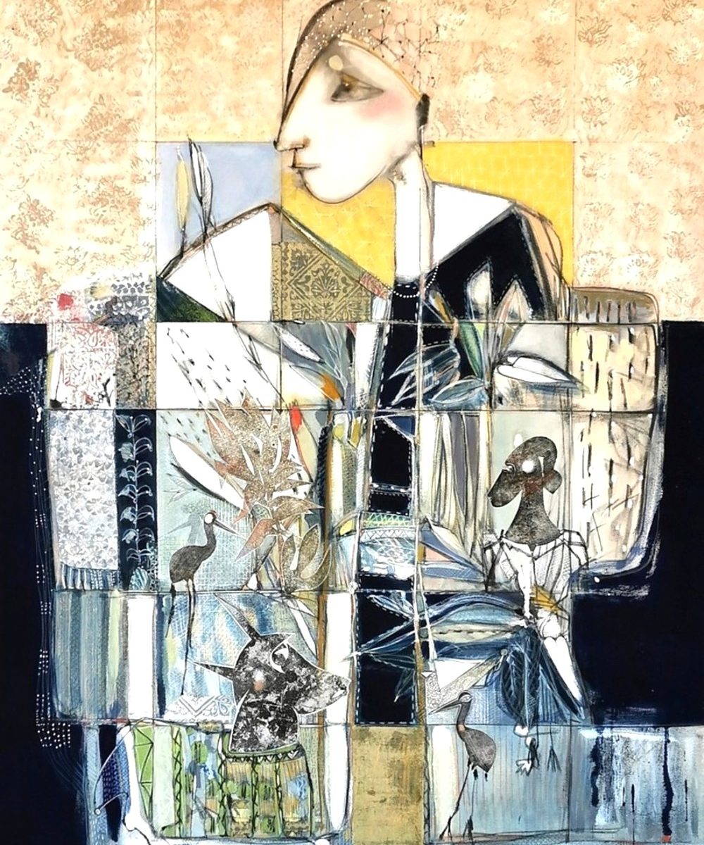 Madonne II, 100 x 80 cm, Toile de coton cru, 2021.