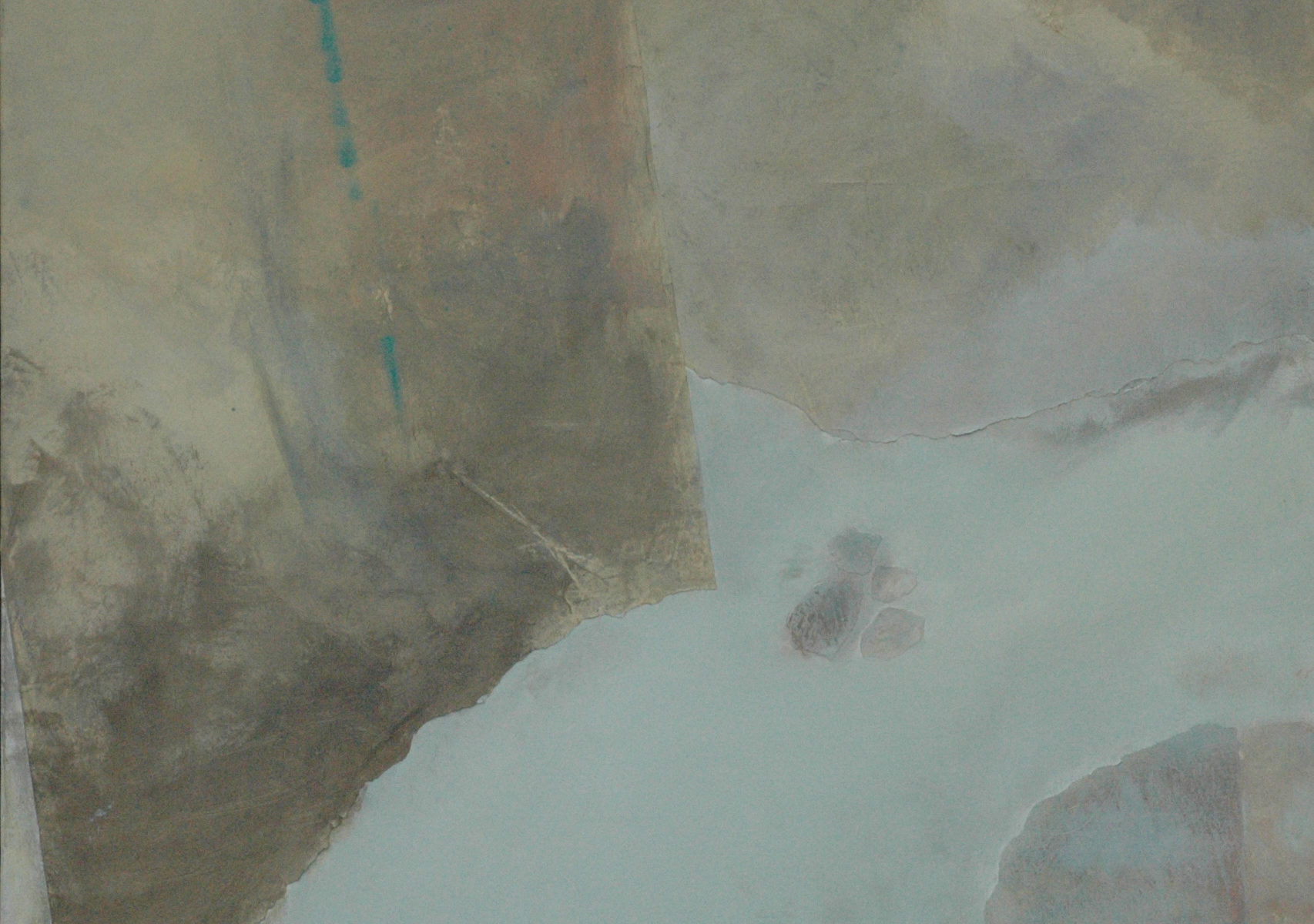 Pierre et eau 17. Les territoires. 100x100 technique mixte sur toile 2014-0c31c5da