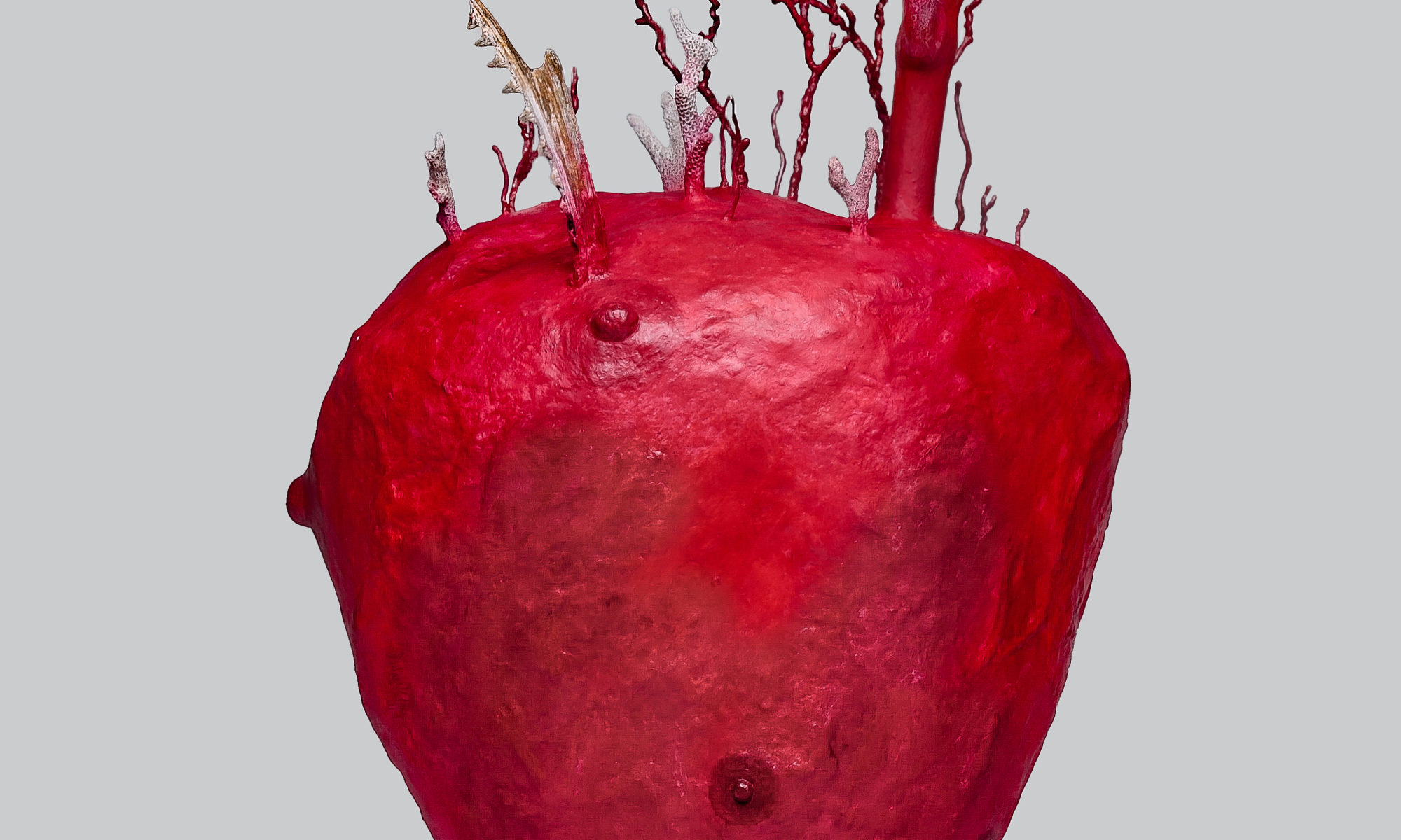 Cœur hybridé, 2022, technique mixte, 60x38x35 cm