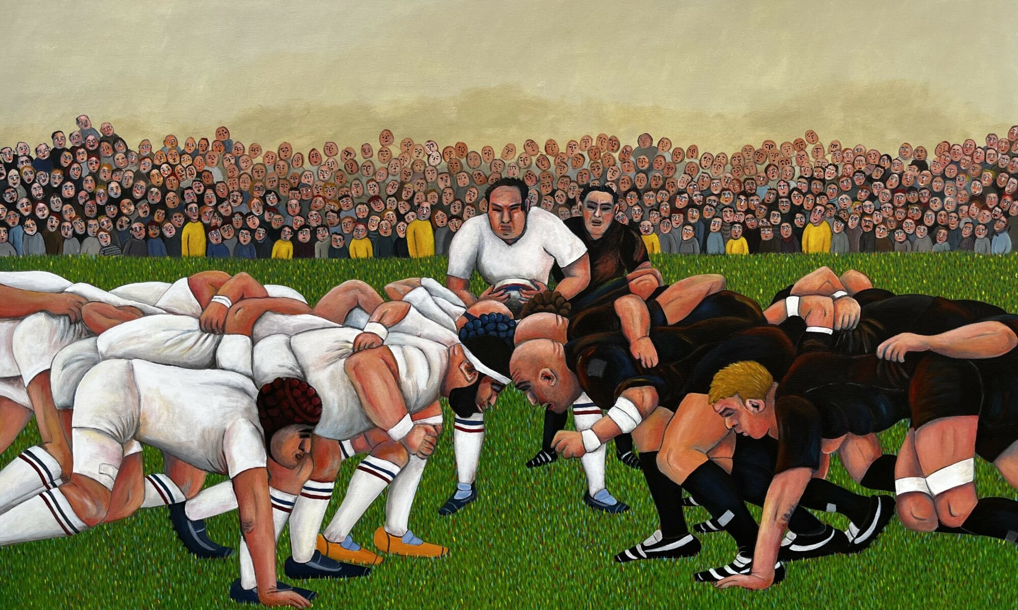 DHOMPS - LA MÊLÉE - 116 x 80 Acrylique sur toile - 2023