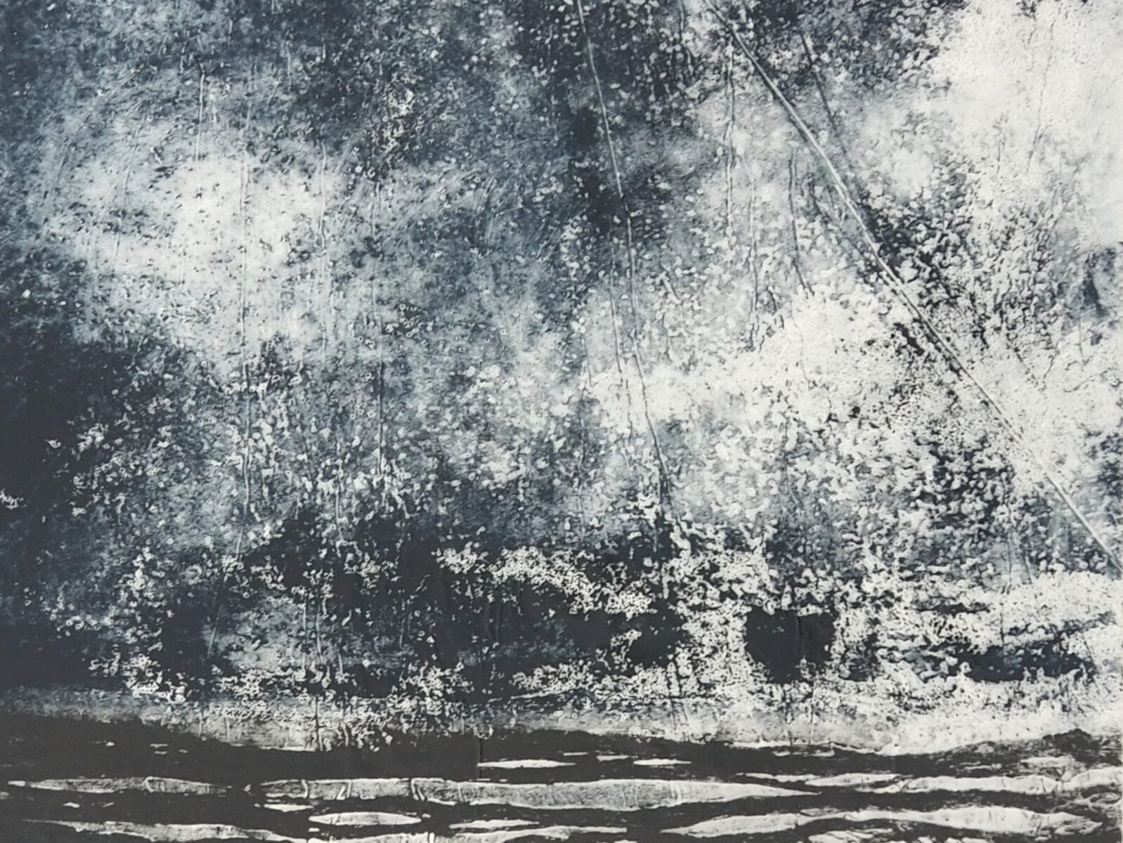 Eau, nuit, monotype, 2023