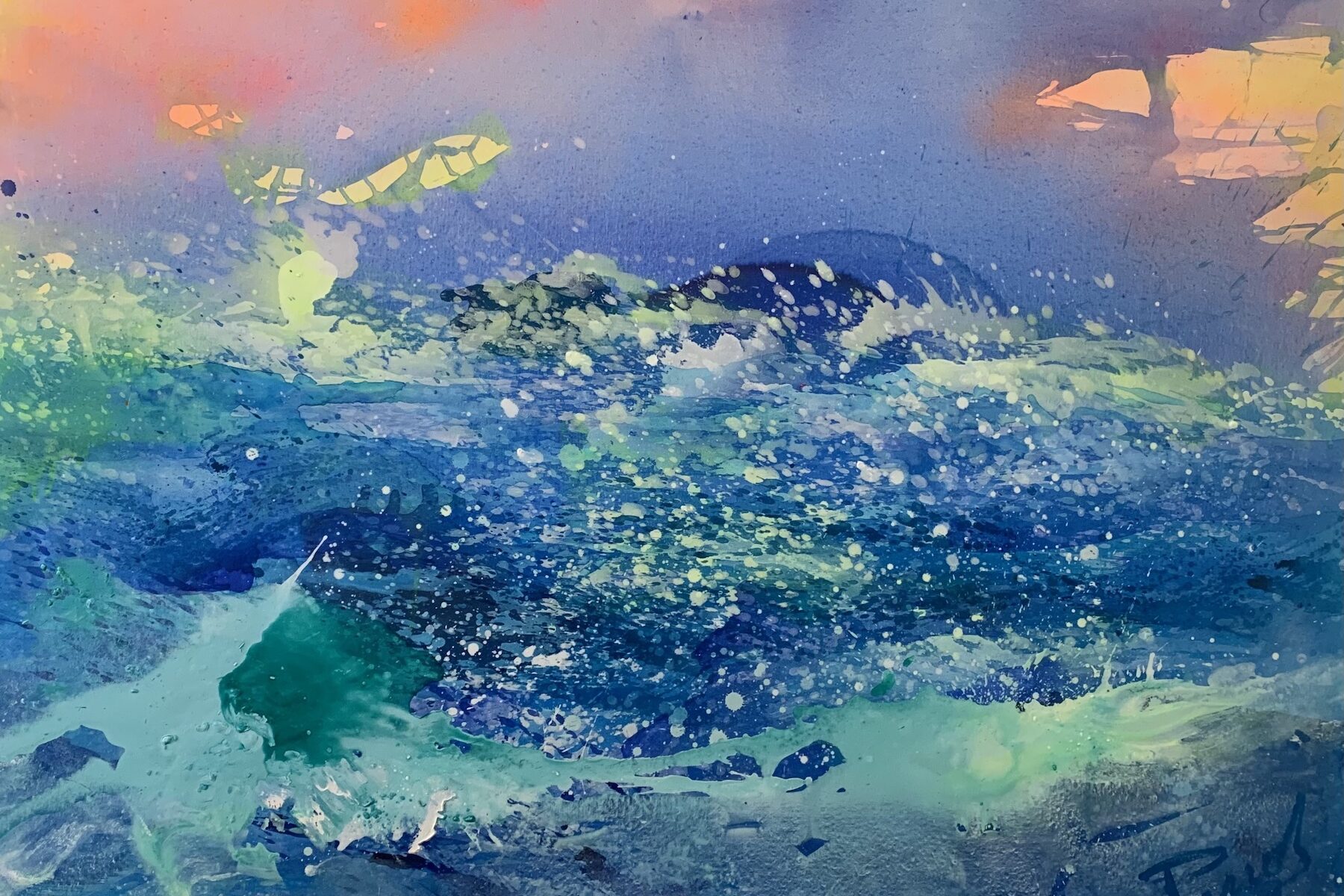 Vagues Huile sur toile 135:160 cm