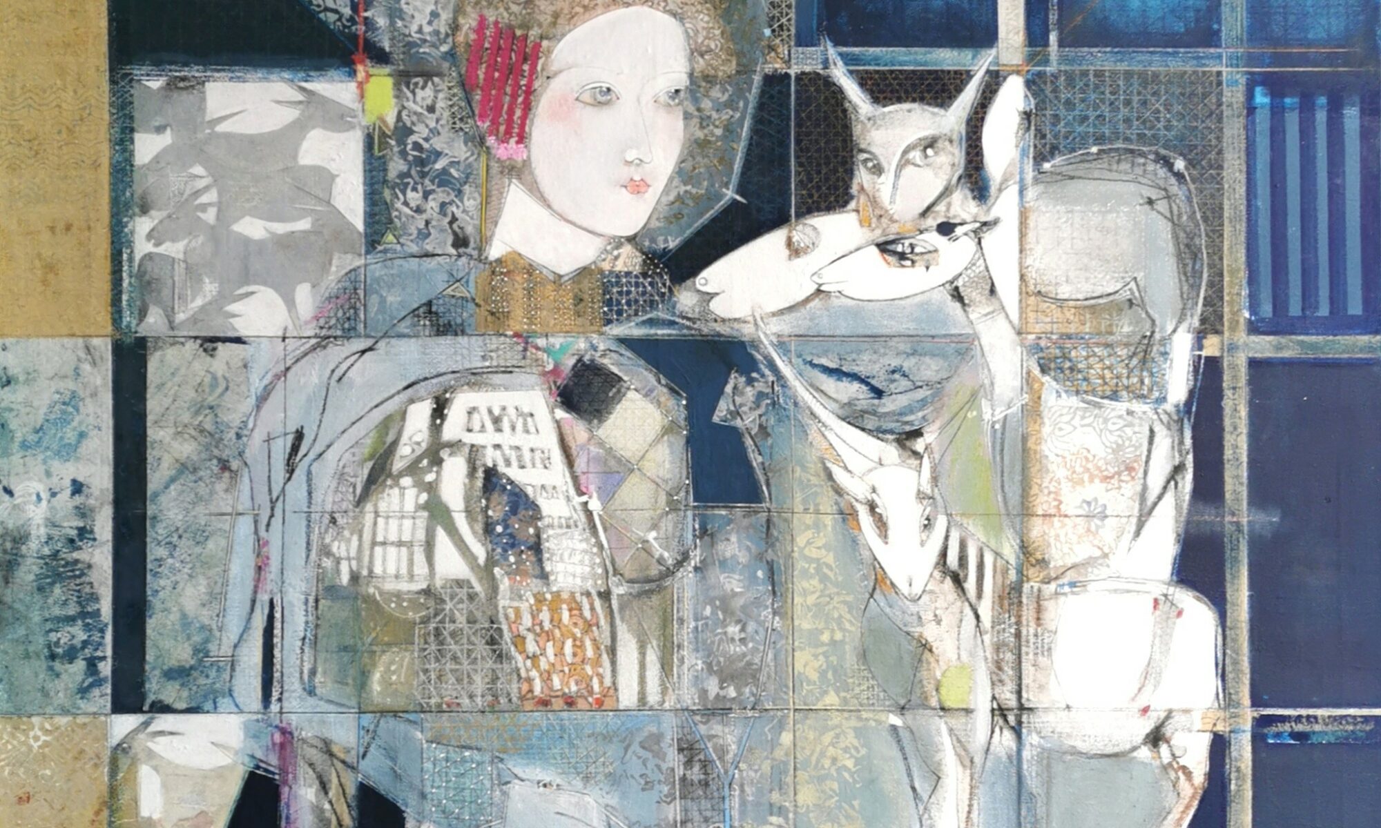 "La dame blanche". 80 x 80 cm. Sur toile de lin.