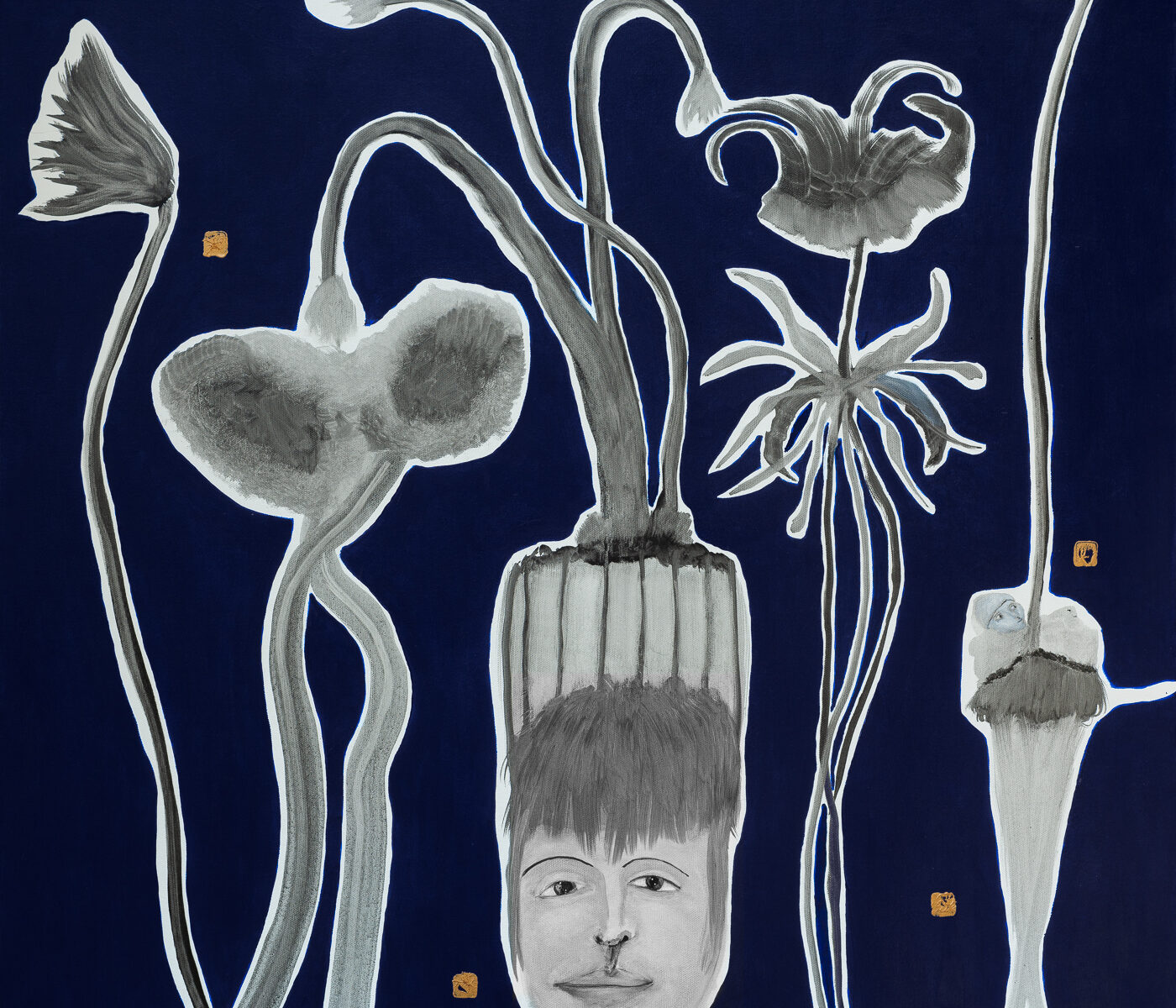 Joseph Lazaro - Végétaux connexion 80 x 80 cm